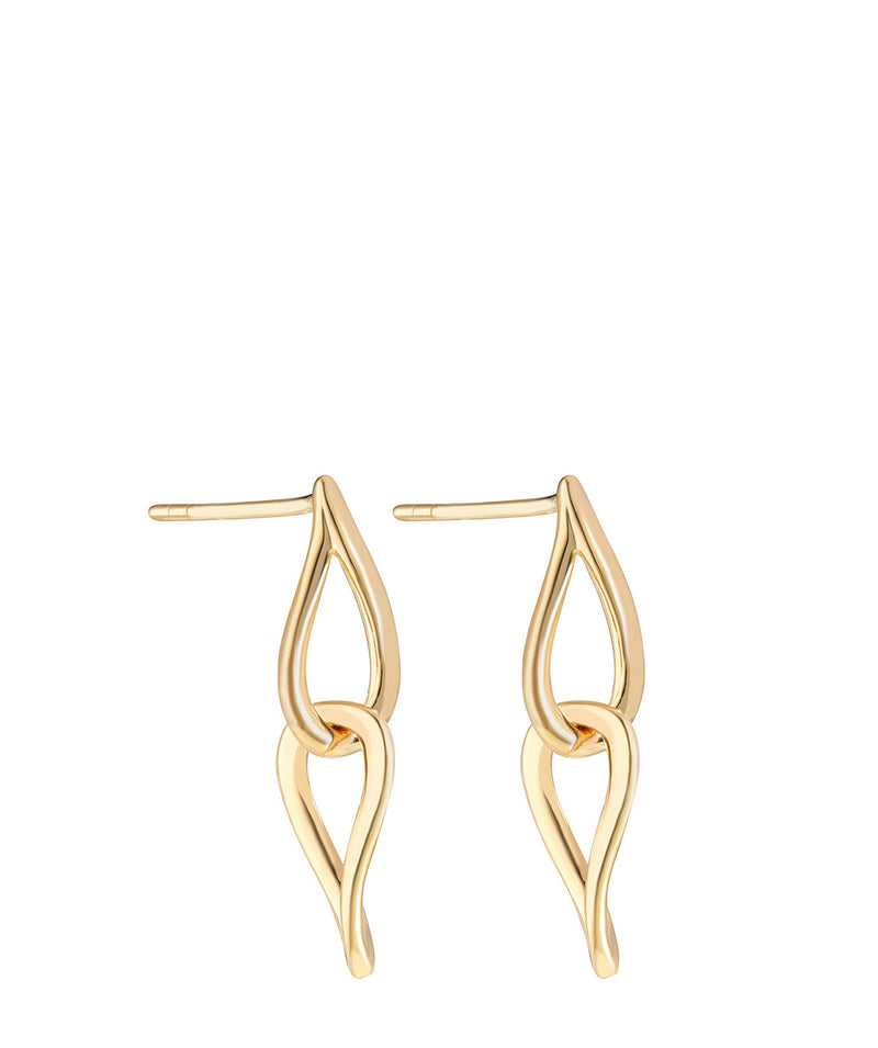 'Hilaria' Gold Plated Sterling Silver Hanging Teardrops Earrings image 1