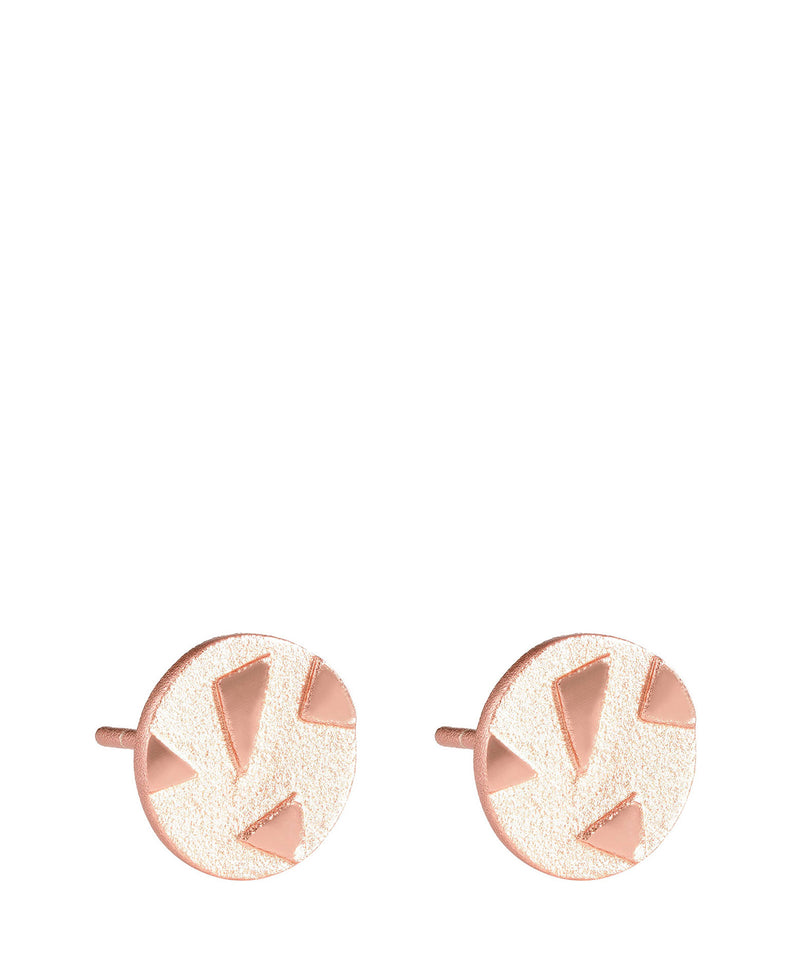 'Persis' Rose Gold Plated Sterling Silver Patterned Circular Earrings image 1
