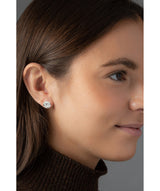 'Persis' Sterling Silver Patterned Circular Earrings image 2
