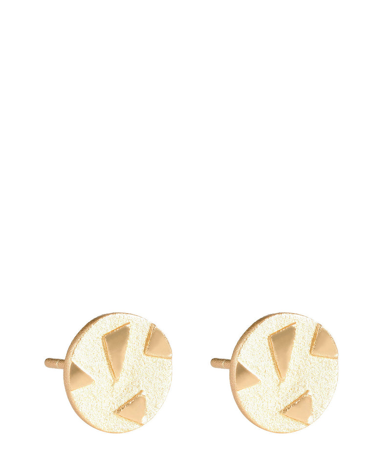 'Persis' Gold Plated Sterling Silver Patterned Circular Earrings image 1