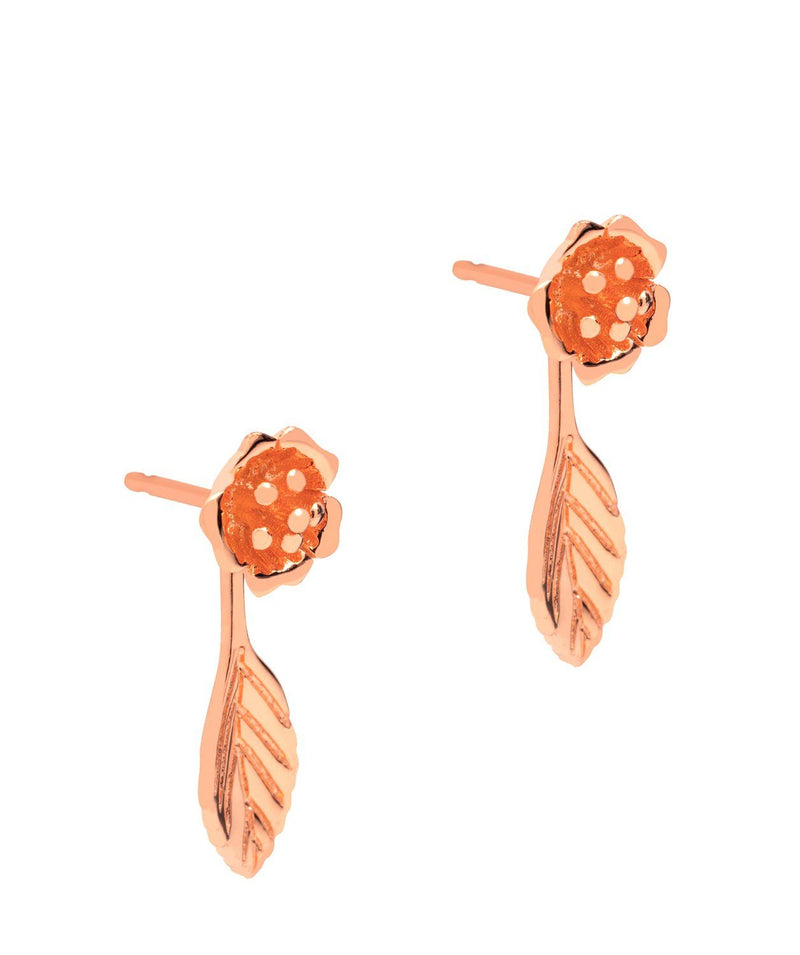Gift Packaged 'Blossom' 18ct Rose Gold Plated Sterling Silver Flower Drop Earring