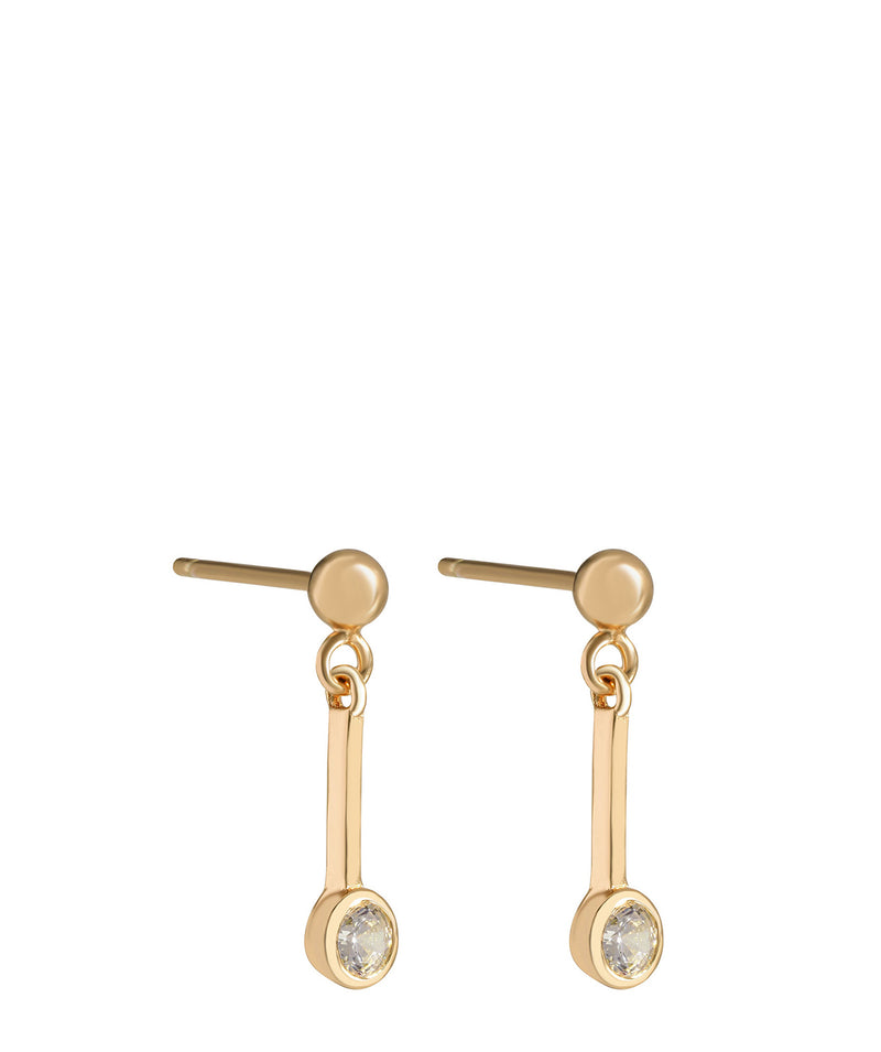 Gift Packaged 'Margaux' 18ct Yellow Gold Plated Sterling Silver Hanging Crystal Earrings