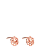 'Melisent' Rose Gold Plated Sterling Silver Rose Earrings image 1