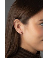 'Melisent' Rose Gold Plated Sterling Silver Rose Earrings image 2