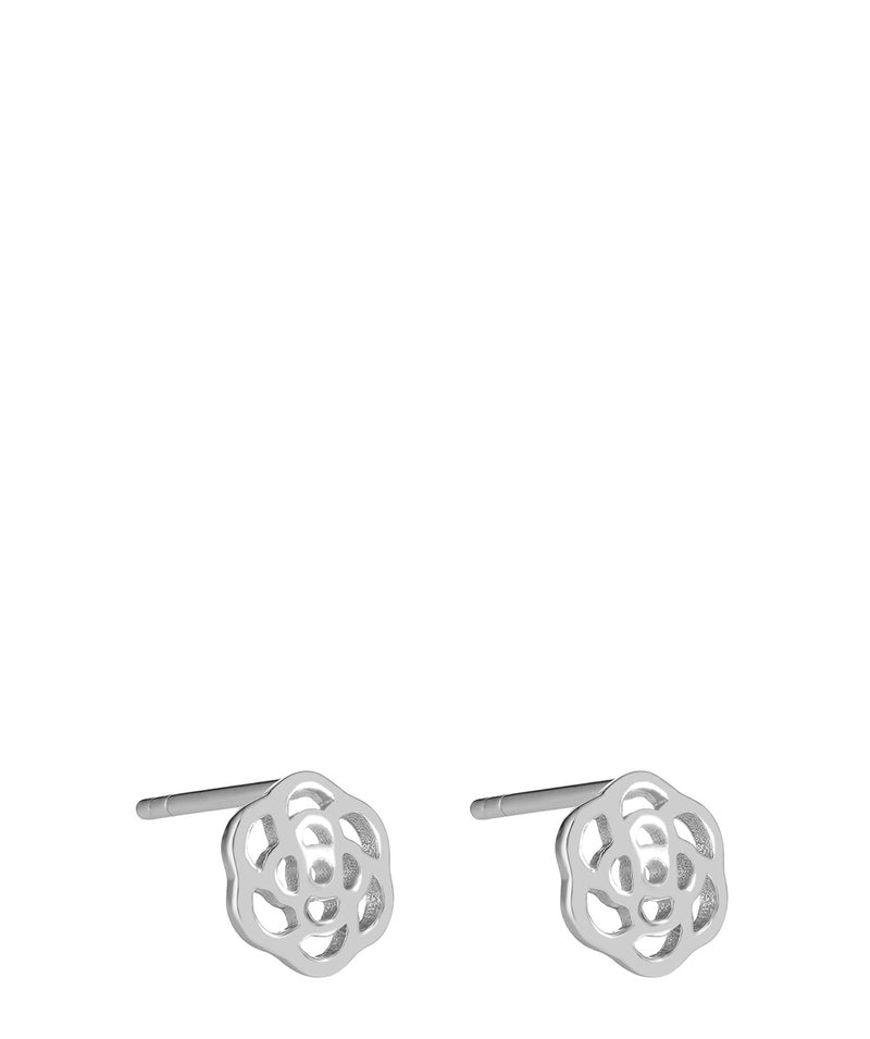 'Melisent' Sterling Silver Rose Earrings image 1
