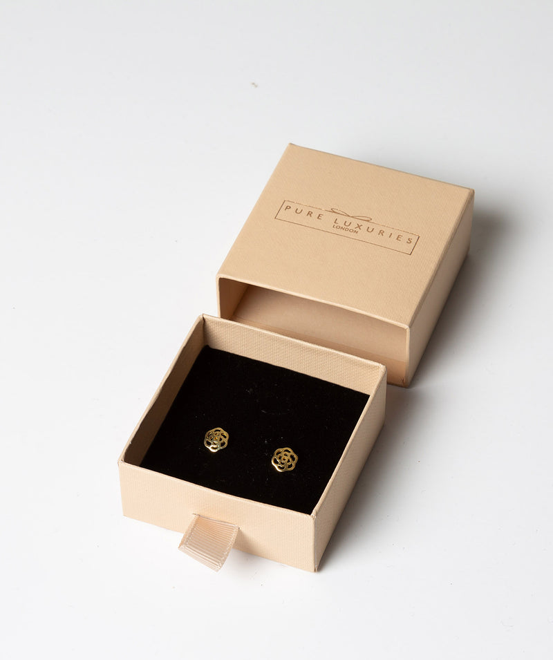 'Melisent' Gold Plated Sterling Silver Rose Earrings image 3