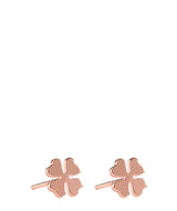 'Beata' Rose Gold Plated Stirling Silver Four Leaf Clover Earrings image 1