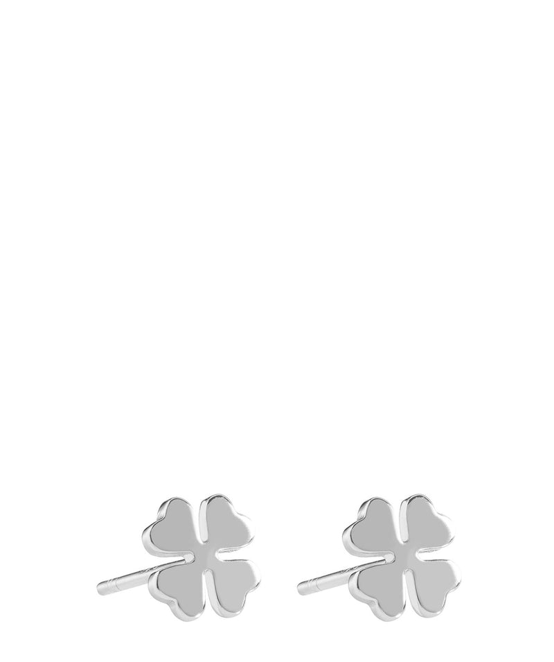 'Beata' Sterling Silver Four Leaf Clover Earrings image 1