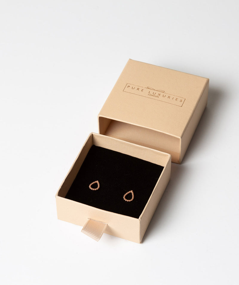 'Athalia' Rose Gold Plated Sterling Silver Teardrop Earrings image 3