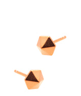 Gift Packaged 'Anika' 18ct Rose Gold 925 Silver Geometric Stud Earrings