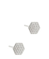 Gift Packaged 'Amoli' 925 Silver Geometric Stud Earrings