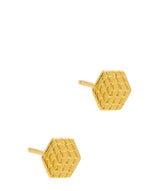 Gift Packaged 'Amoli' 18ct Yellow Gold Plated 925 Silver Geometric Stud Earrings