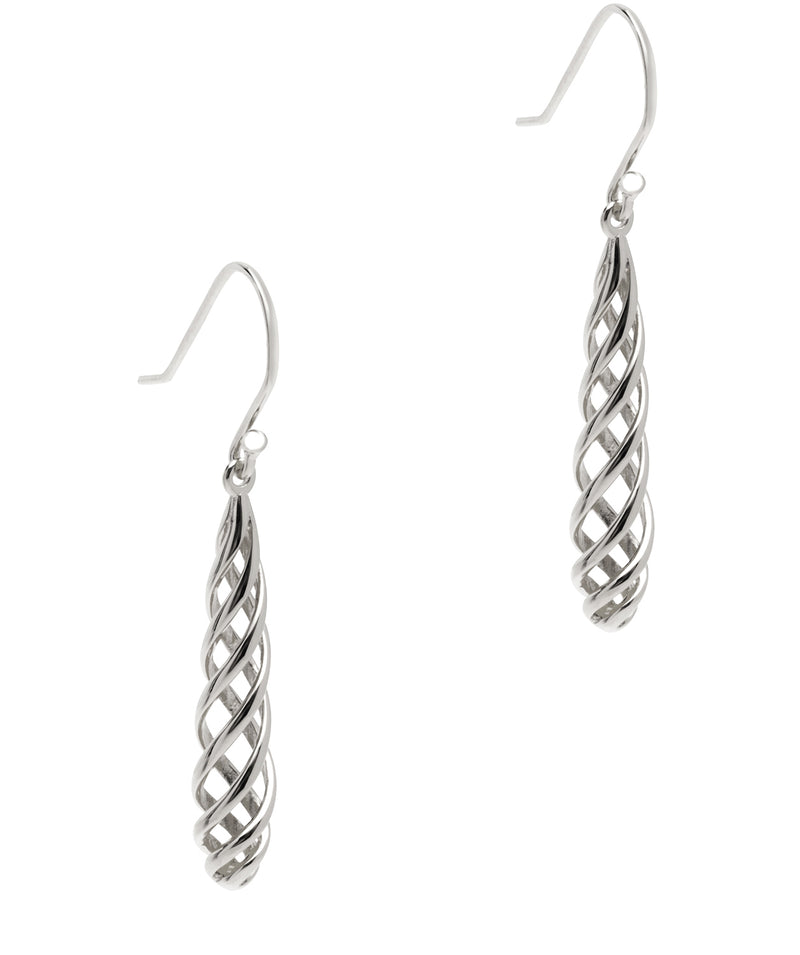 Gift Packaged 'Zaina' 925 Silver Cage Drop Earrings