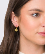 Gift Packaged 'Jamesina' Hammered 18ct Yellow Gold Plated Sterling Silver Drop Earrings