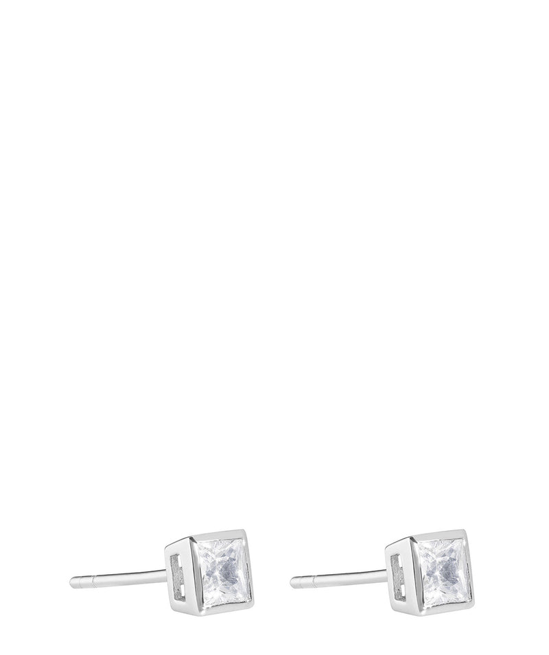 'Berenice' Sterling Silver Crystal Cube Earrings image 1