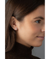 'Berenice' Sterling Silver Crystal Cube Earrings image 2