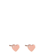 'Viviana' Rose Gold Plated Sterling Silver Heart Stud Earrings image 1