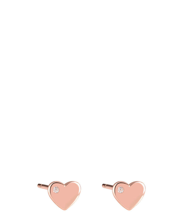 'Viviana' Rose Gold Plated Sterling Silver Heart Stud Earrings image 1
