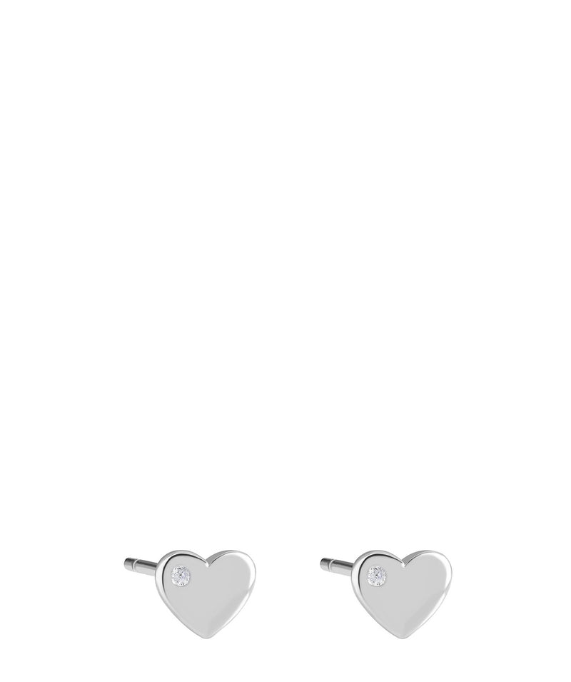 'Viviana' Sterling Silver Heart Stud Earrings image 1