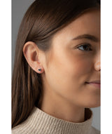 'Viviana' Sterling Silver Heart Stud Earrings image 2