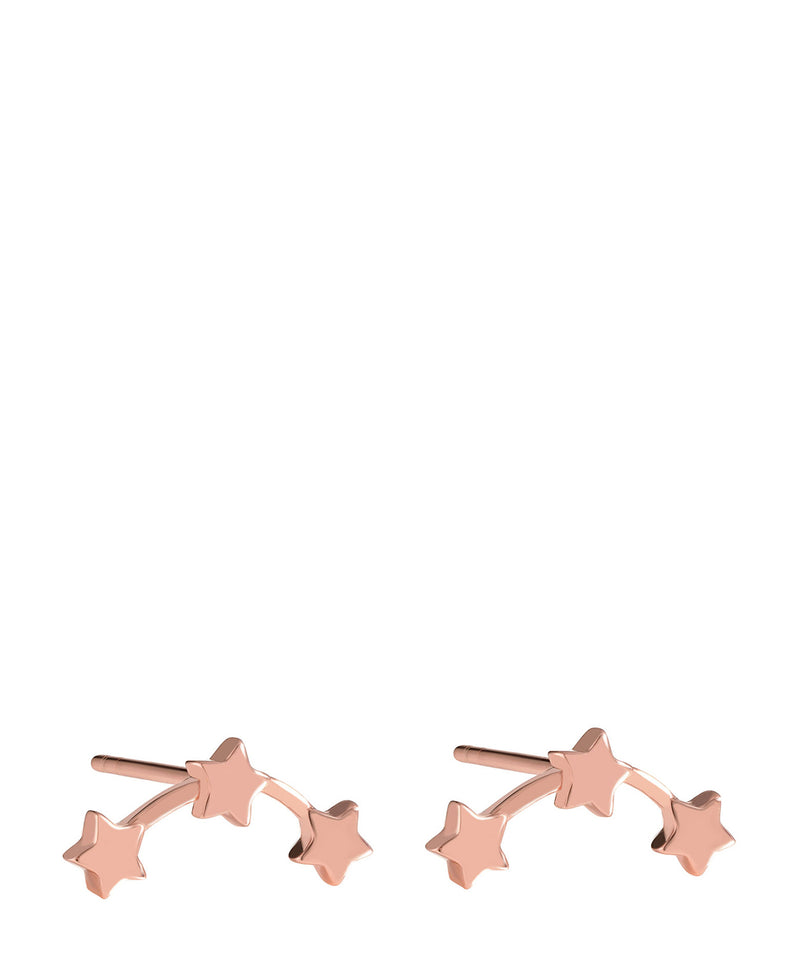 'Meriall' Rose Gold Plated Sterling Silver Trio of Stars Earrings image 1