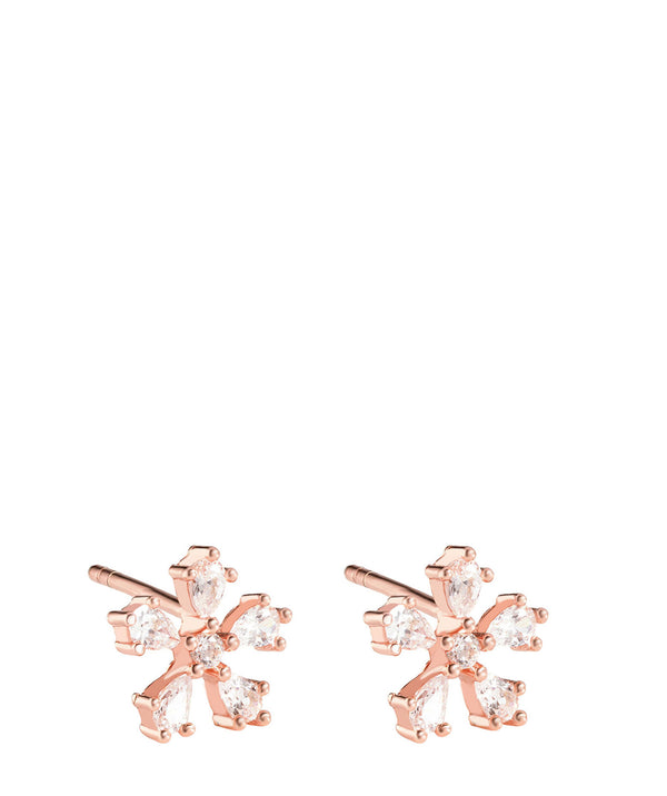 'Ligeia' Rose Gold Plated Sterling Silver Snowflake Earrings image 1