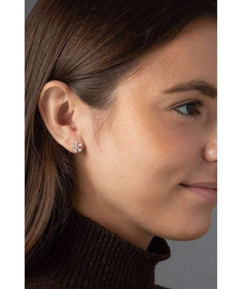 'Ligeia' Sterling Silver Snowflake Earrings image 2