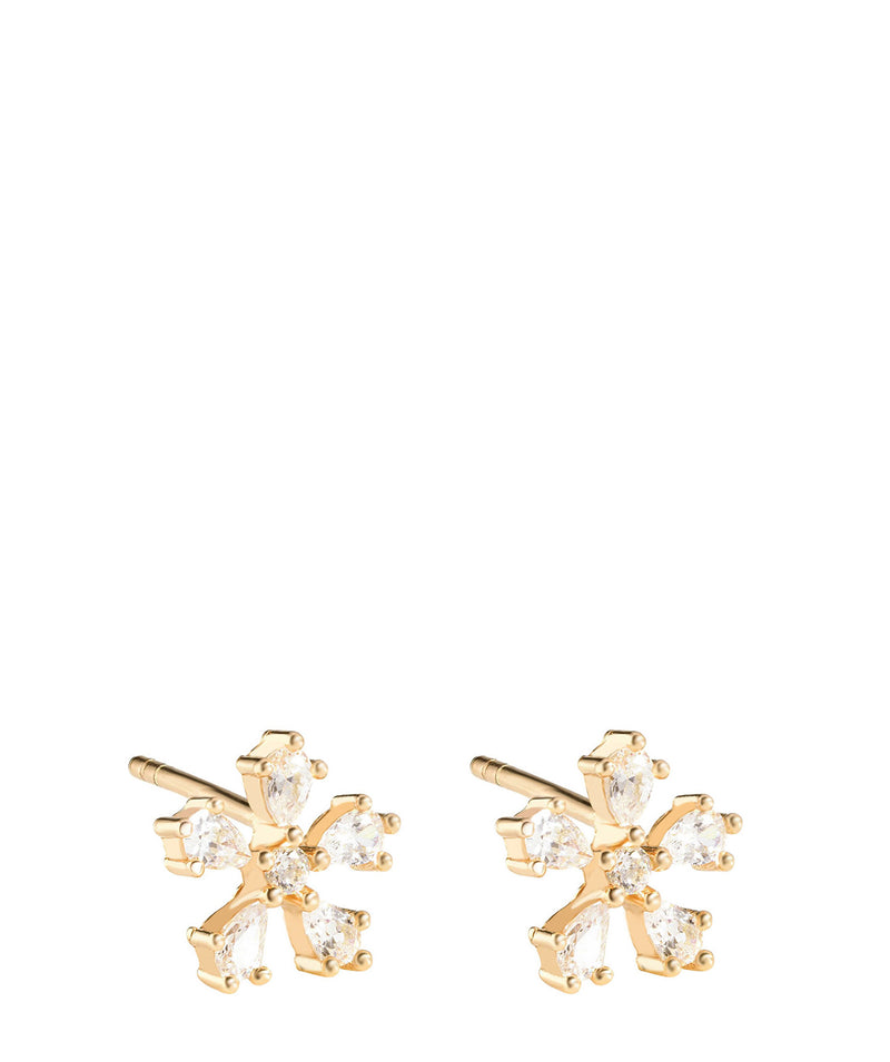 'Ligeia' Gold Plated Sterling Silver Snowflake Earrings image 1