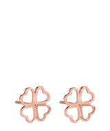 'Tanaquil' Rose Gold Plated Sterling Silver Four Leaf Clover Earrings image 1