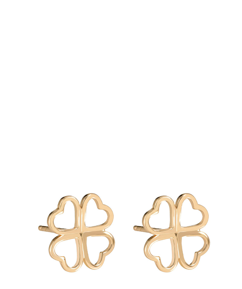 'Tanaquil' Gold Plated Sterling Silver Four Leaf Clover Earrings image 1