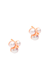 Gift Packaged 'Clémence' 18ct Rose Gold Plated Sterling Silver Pearl Studded Earrings
