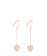 'Quintia' Rose Gold Plated Sterling Silver Woven Heart Earrings image 1