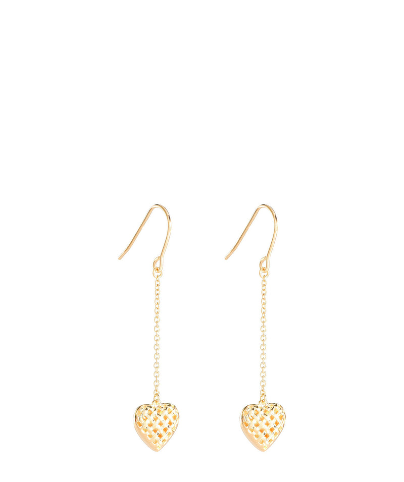 'Quintia' Gold Plated Sterling Silver Woven Heart Earrings image 1