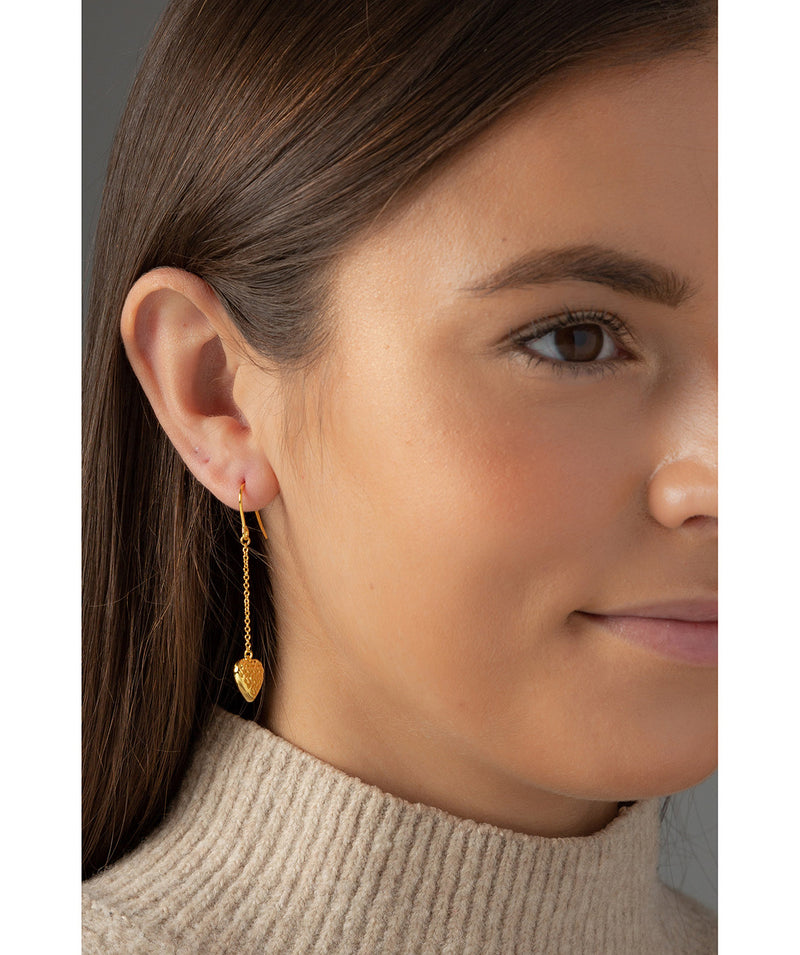 'Quintia' Gold Plated Sterling Silver Woven Heart Earrings image 2
