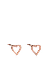 'Jonet' Rose Gold Plated Sterling Silver Heart Stud Earrings image 1
