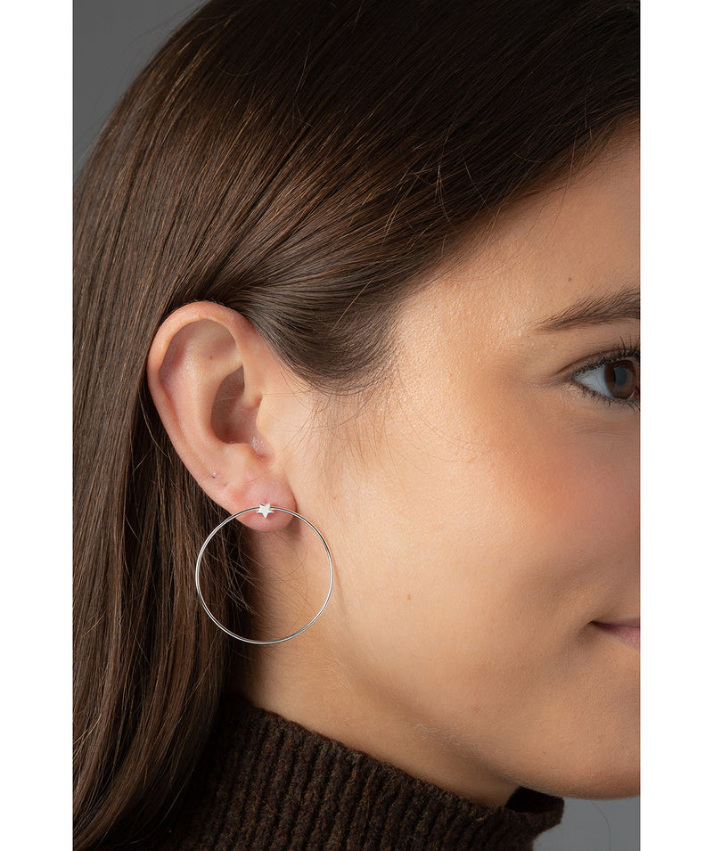 'RaphaÃ«lle' Sterling Silver Hoop & Star Earrings image 2
