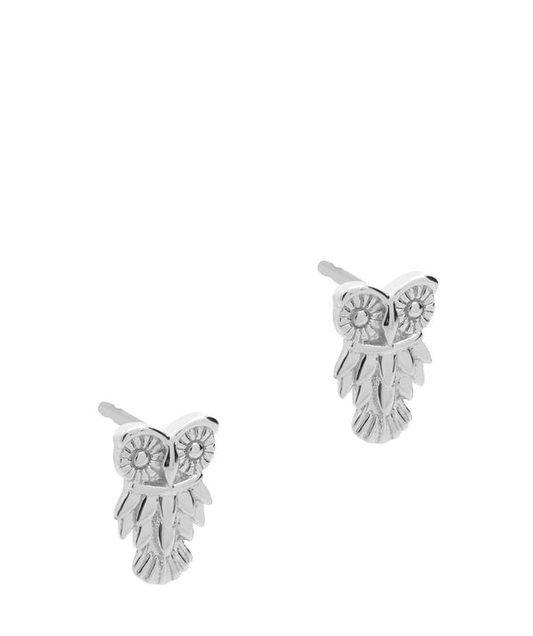 Gift Packaged 'Lowri' Sterling Silver Owl Earrings
