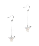 Gift Packaged 'Neith' Sterling Silver Pearl Bee Earrings