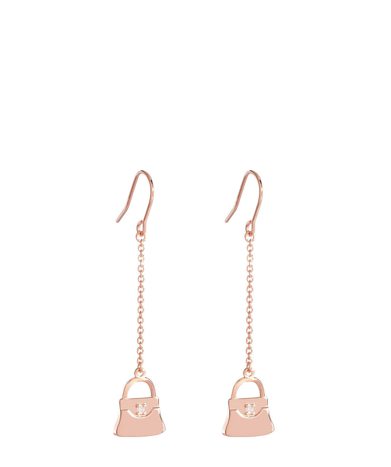 'Maxima' Rose Gold Plated Sterling Silver Handbag Drop Earrings image 1