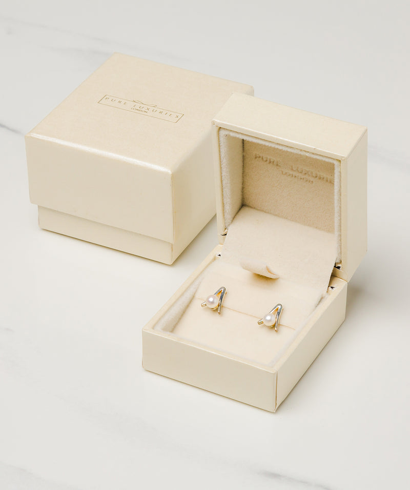 Gift Packaged 'Bastia' Sterling Silver & Pearl Stud Earrings