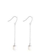 'Eleonore' Sterling Silver Hanging Pearl Earrings image 1