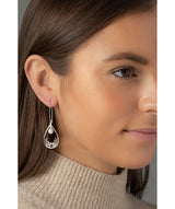 'Antoinette' Sterling Silver Teardrop Pearl Earrings image 2