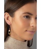 'Antoinette' Gold Plated Sterling Silver Teardrop Pearl Earrings image 2