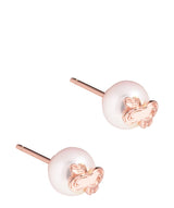 'Dreux' Rose Gold Plated Sterling Silver & Pearl Stud Earrings image 1