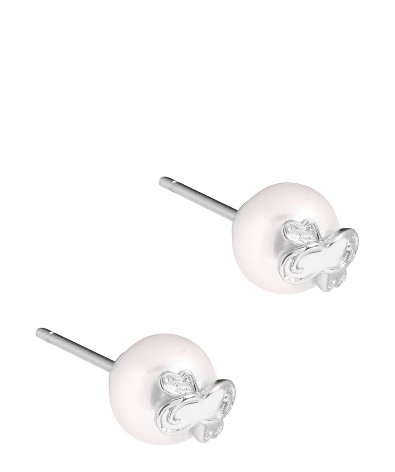 'Dreux' Sterling Silver & Pearl Stud Earrings image 1