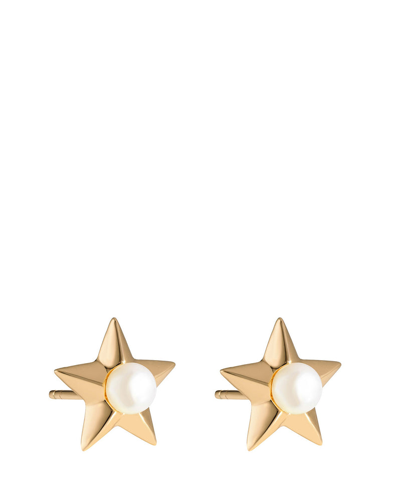 'Assia' Gold Plated Sterling Silver and Pearl Star Earrings Pure Luxuries London