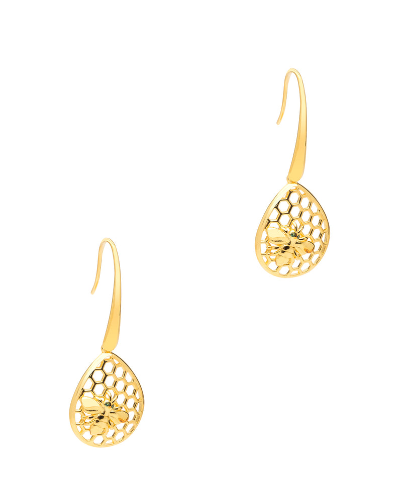 Gift Packaged 'Candice' 18ct Yellow Gold Plated 925 Silver Bee Drop Earrings