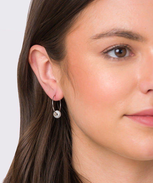Gift Packaged 'Roisin' Sterling Silver Sparkle Hoop Earrings