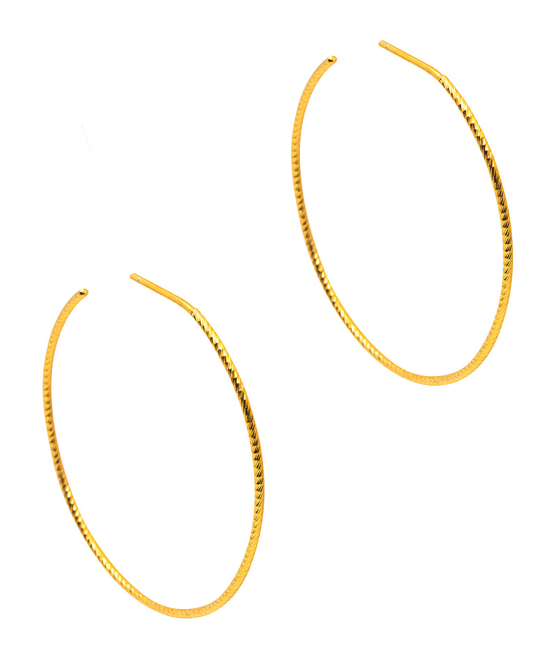 Gift Packaged 'Fayola' 18ct Yellow Gold Plated Sterling Silver Twist Hoop Earrings