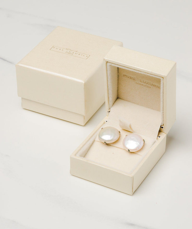 Gift Packaged 'Enora' Sterling Silver Shell Pearl Earrings